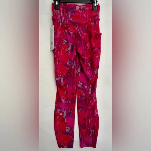 Lululemon NWT Women’s Fast And Free HR Tight 25” Pockets. Pow Pink Multi. Size 2 - Picture 7 of 16